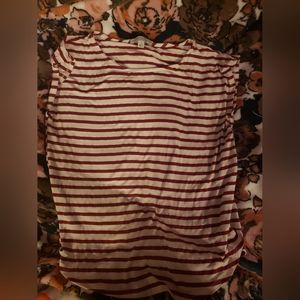 White with red stripes t shirt